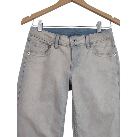 H&M Divided Flared Jeans Womens 2 Blue Light Wash Low Rise 5 Pocket Casual - Picture 5 of 14